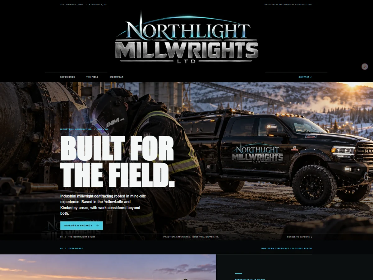Northlight Millwrights website and brand identity project